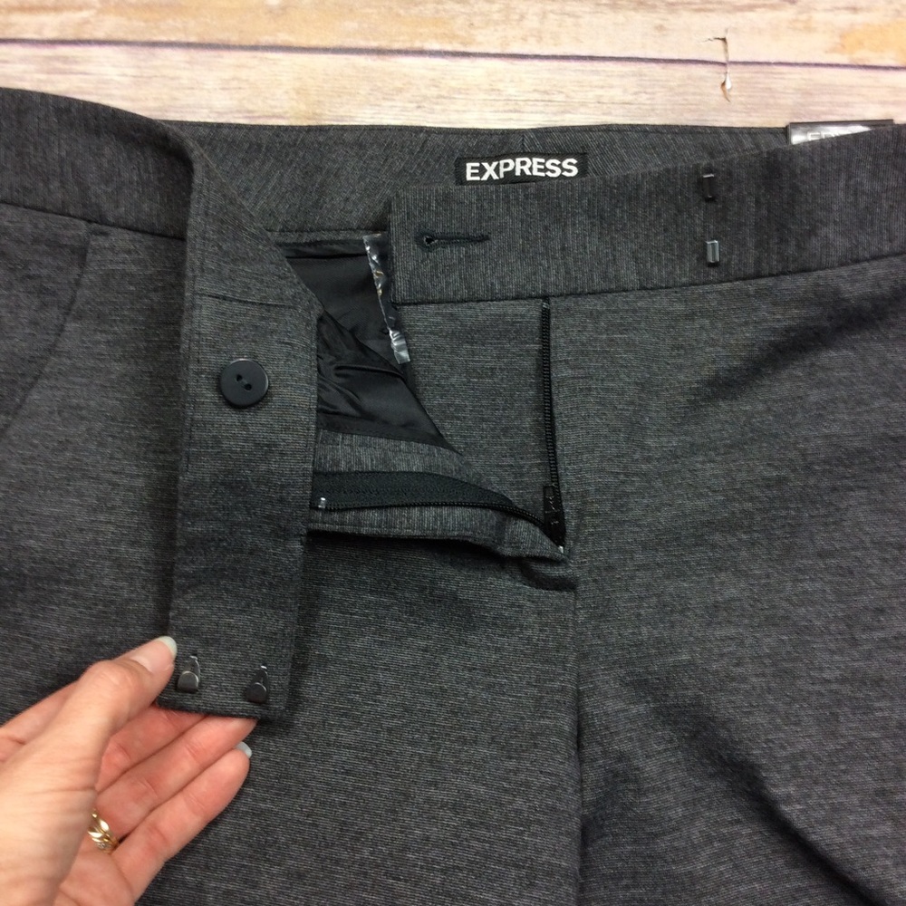 ❗️SOLD❗️Express Editor Gray Slim Flare Dress Pants - Picture 4 of 8